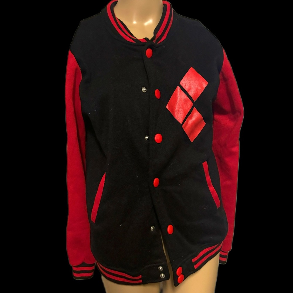 Harley Quinn Dangerous Damsel DC COMICS Varsity Jacket Medium Womens